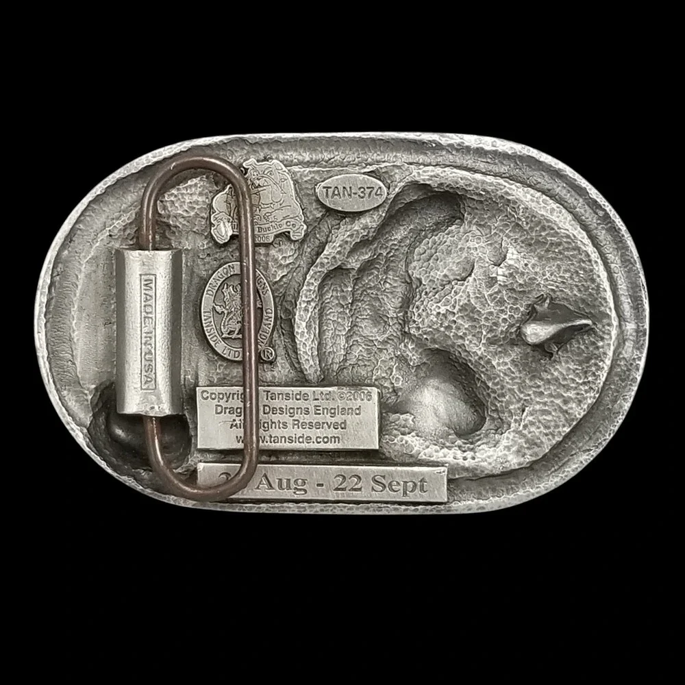 Dragon Designs Tanside Virgo Belt Buckle Pewter Zodiac Sign 2006‎ Made in USA